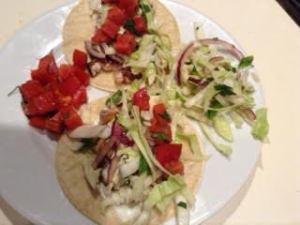 seafood tacos w: slaw & salsa